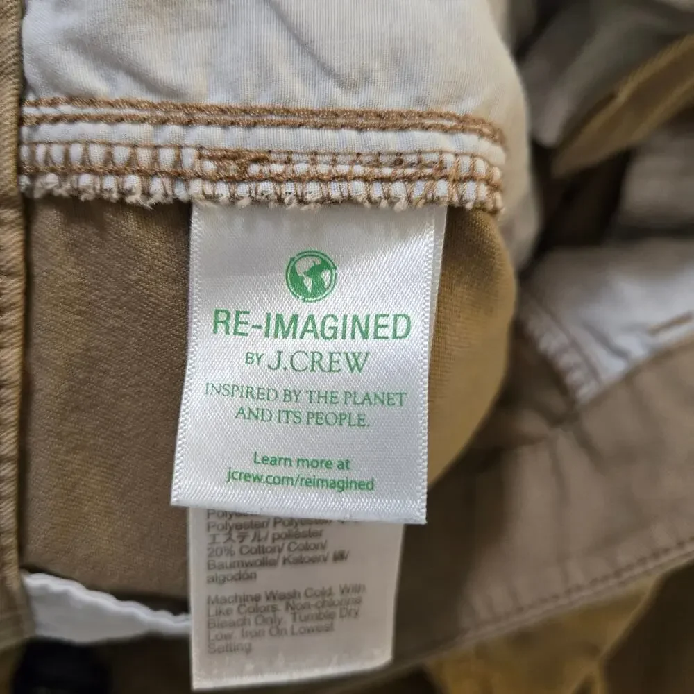J.Crew Factory High-Rise Girlfriend Chino Size 10 Tan Khaki Cotton Stretch